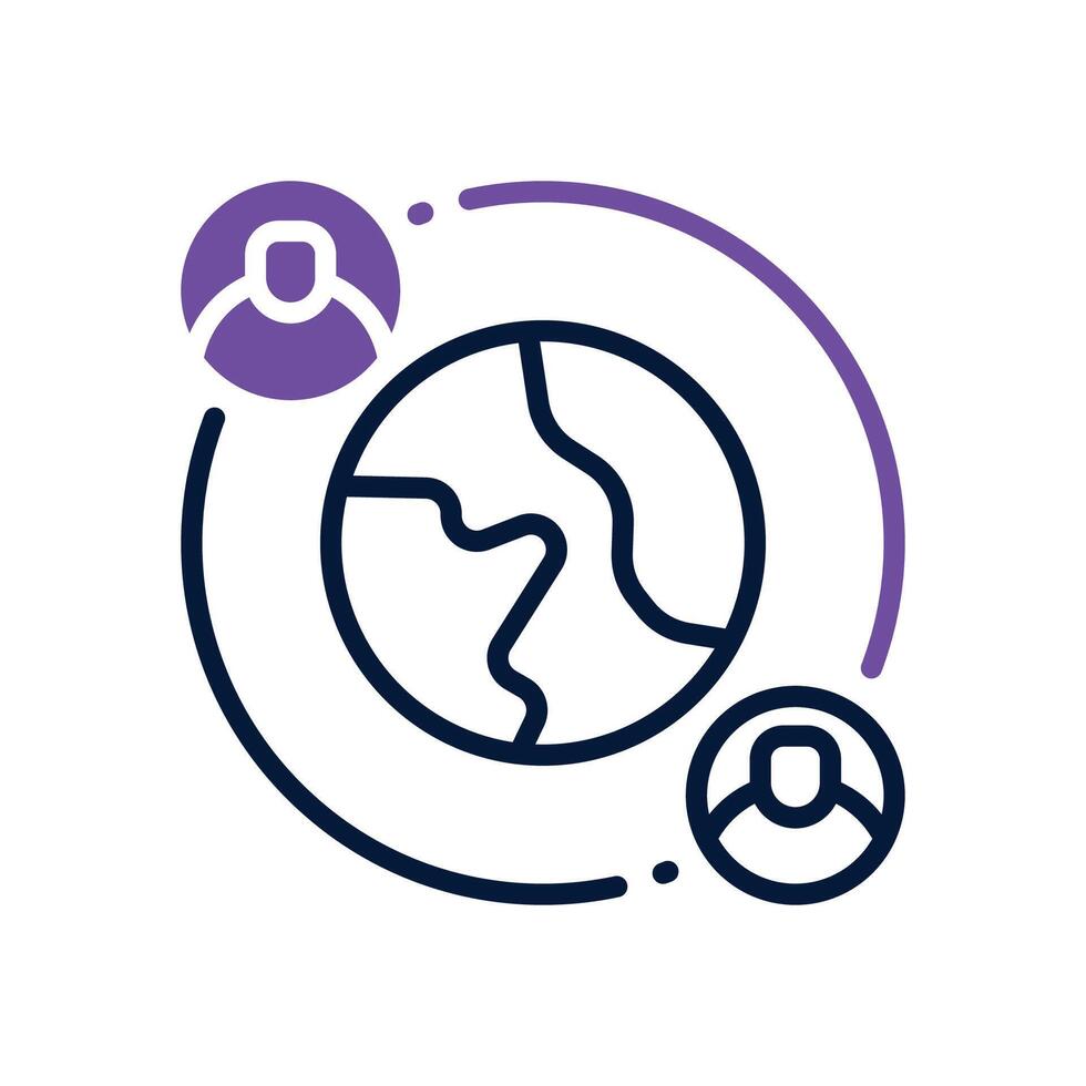 global network dual tone icon vector