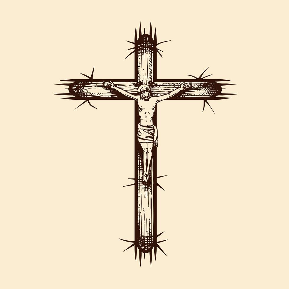 Jesus Christ, the Son of God in a crown of thorns on his head vector