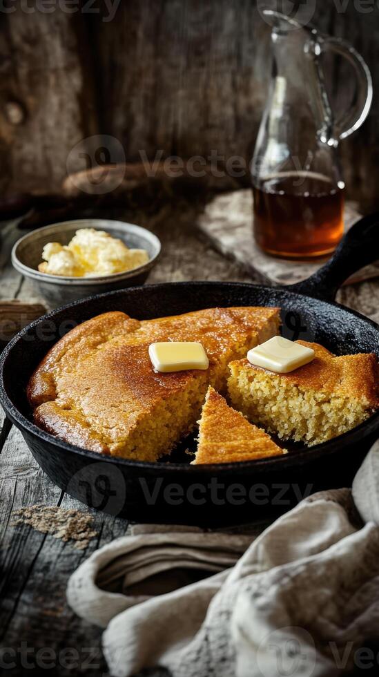 Cornbread in a skillet photo