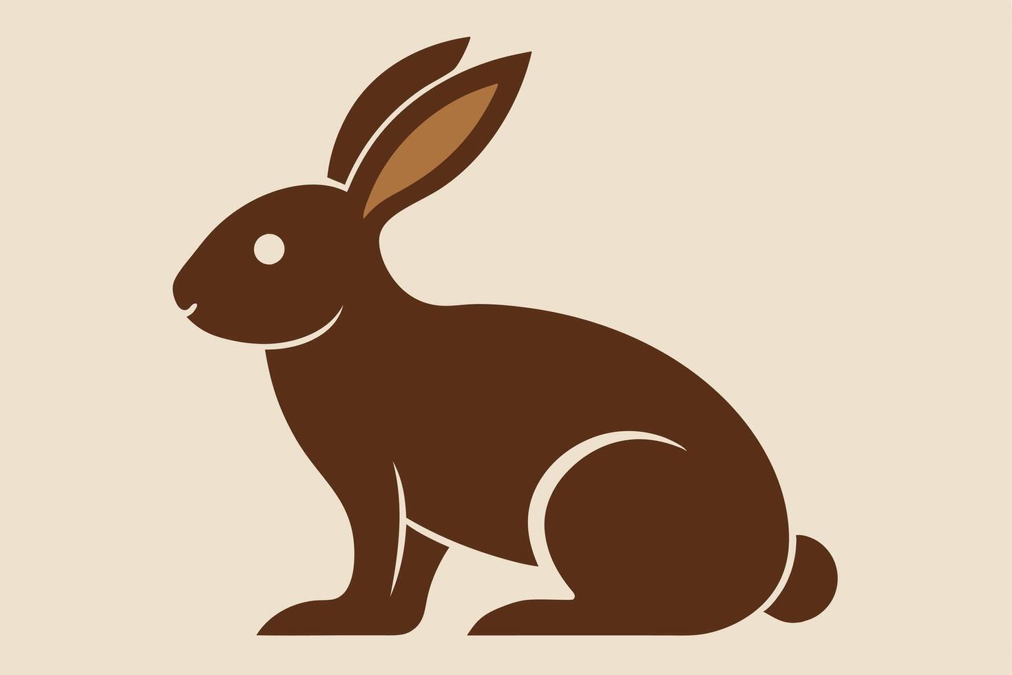 Cute boho little Easter bunny. Cartoon rabbit vector