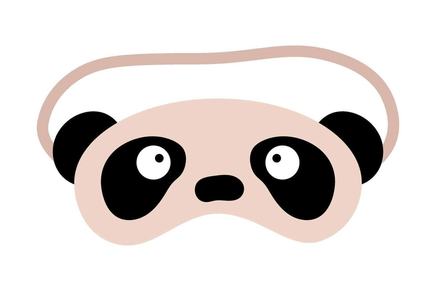 Panda mask or sleep mask with a panda face. Cute isolated illustration for your design vector