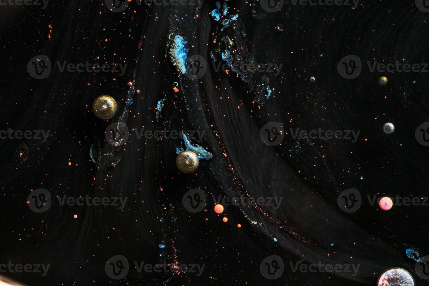 Contrast macro abstraction of bubbles in water. Space macro photo. photo