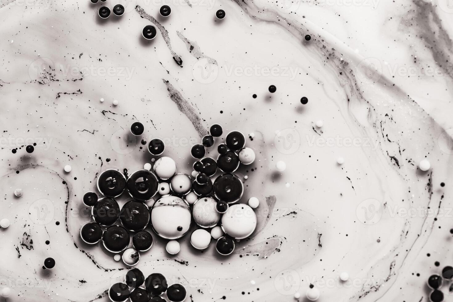 Colored abstract background.Ink Bubbles In Water. Abstract colorful paint. photo