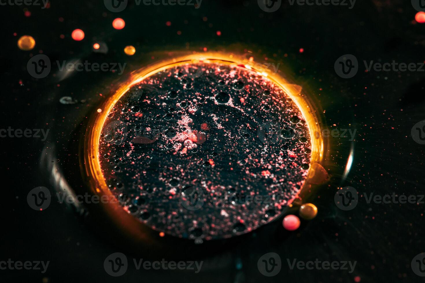 Macro photography. Universe inside the bubble. photo