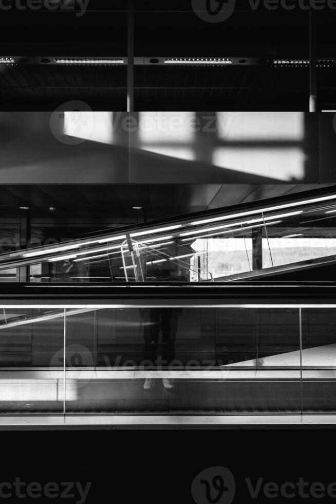 Abstract architectural lines and reflections in a modern urban space photo