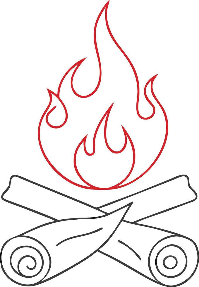 Bonfire Icon Design Classic Campfire Illustration for Graphics. vector