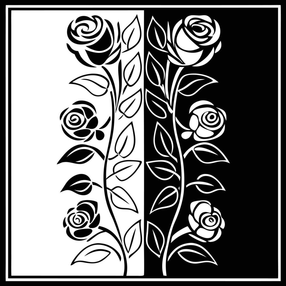 Floral Patterns Black and White Design vector