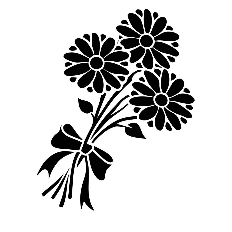 Unique Abstract Floral Illustration Black and White. vector