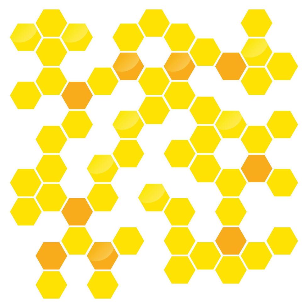 Yellow Honeycomb Background with Space vector