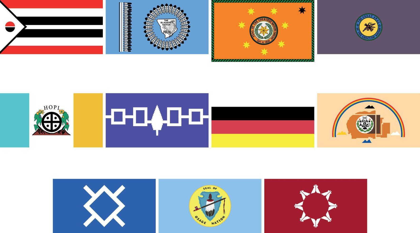 Native American Flags Bundle Illustration Premium Quality vector
