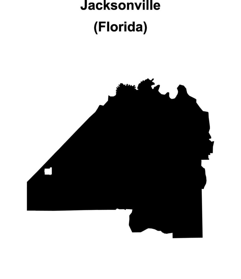Jacksonville, Florida blank outline map vector