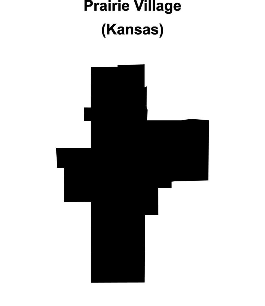 Prairie Village, Kansas blank outline map vector