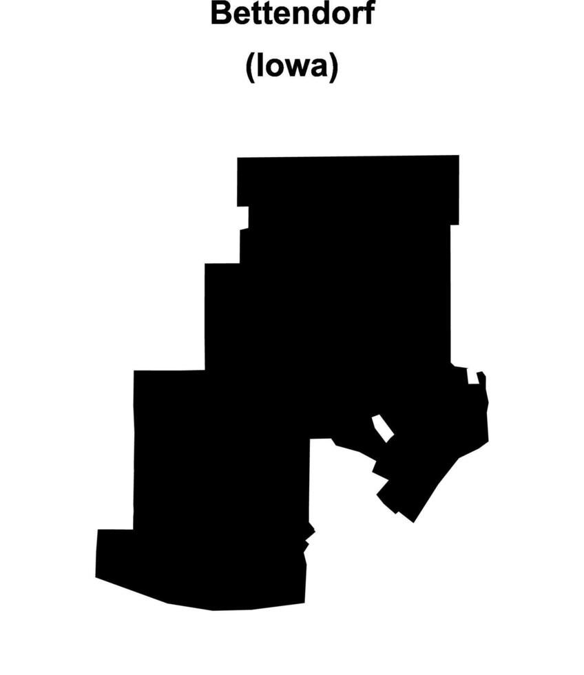 Bettendorf, Iowa blank outline map vector