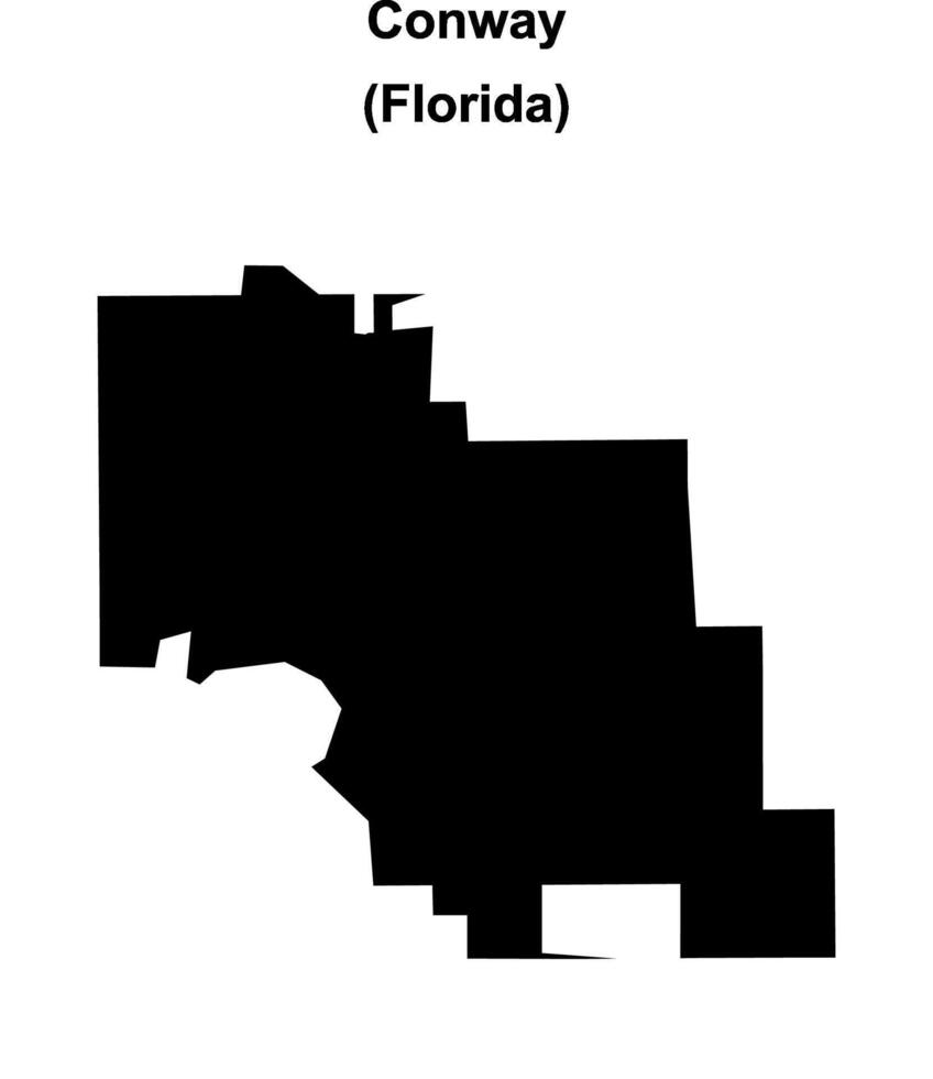 Conway, Florida blank outline map vector