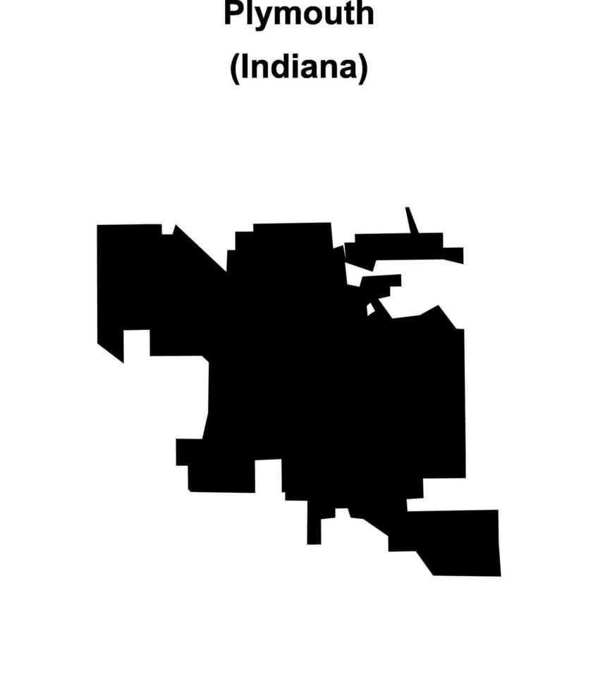Plymouth, Indiana blank outline map vector