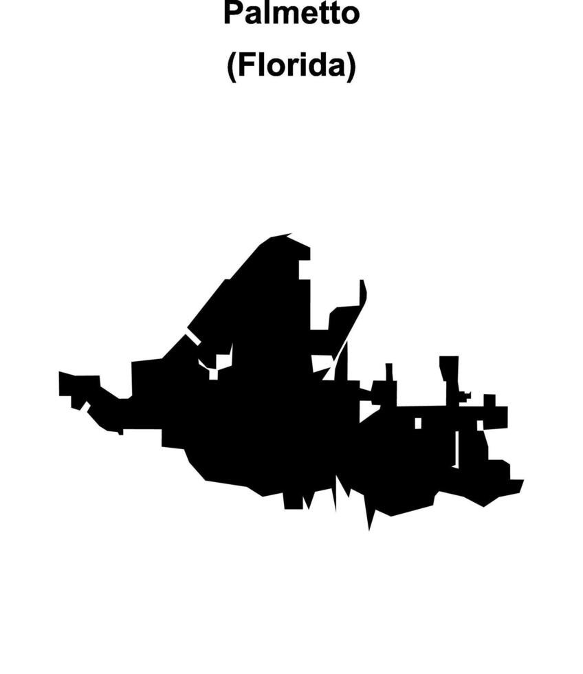 Palmetto, Florida blank outline map vector