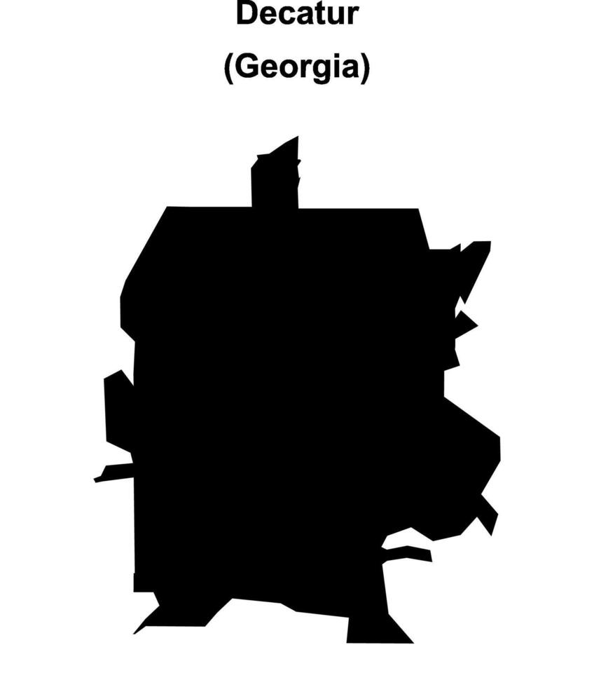 Decatur, Georgia blank outline map vector