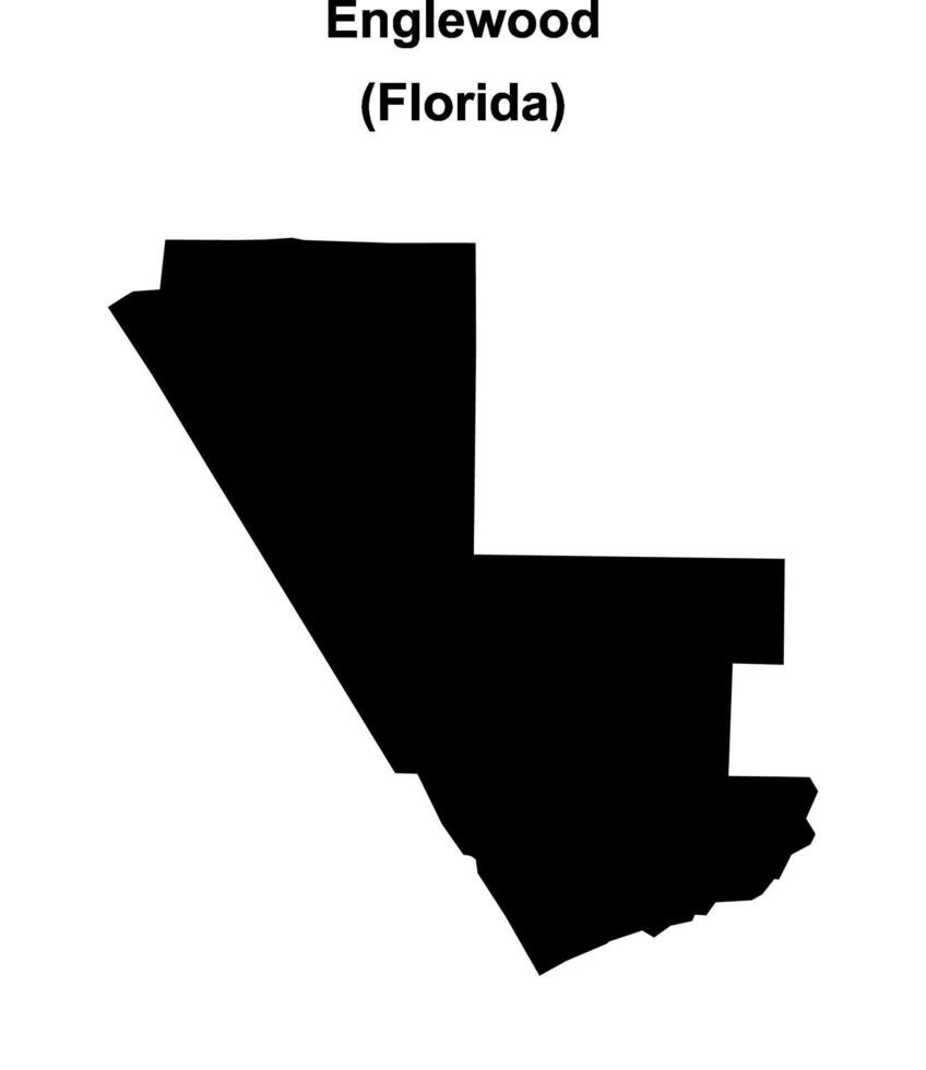Englewood, Florida blank outline map vector