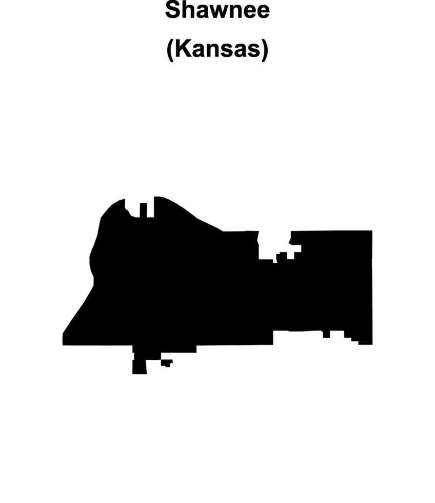 Shawnee, Kansas blank outline map vector
