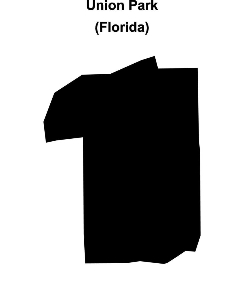 Union Park, Florida blank outline map vector