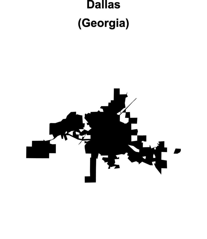 Dallas, Georgia blank outline map vector
