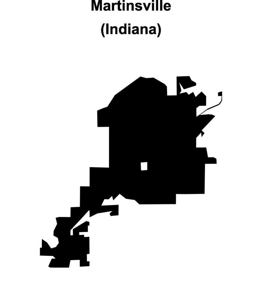 Martinsville, Indiana blank outline map vector