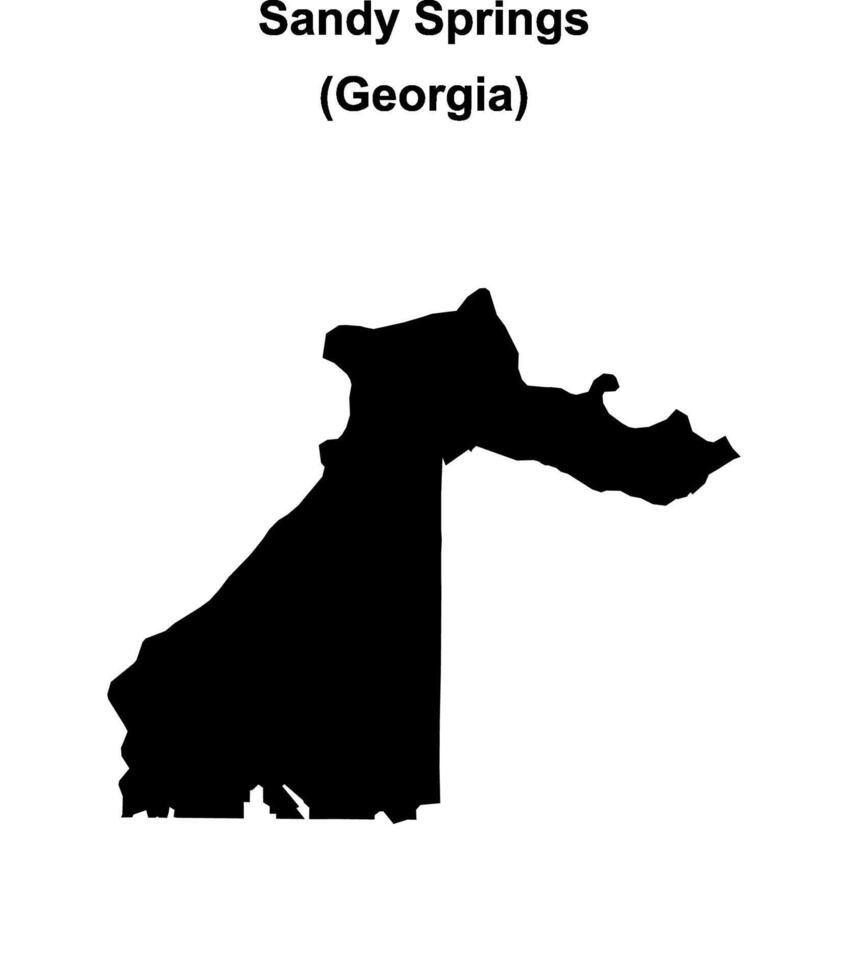 Sandy Springs, Georgia blank outline map vector