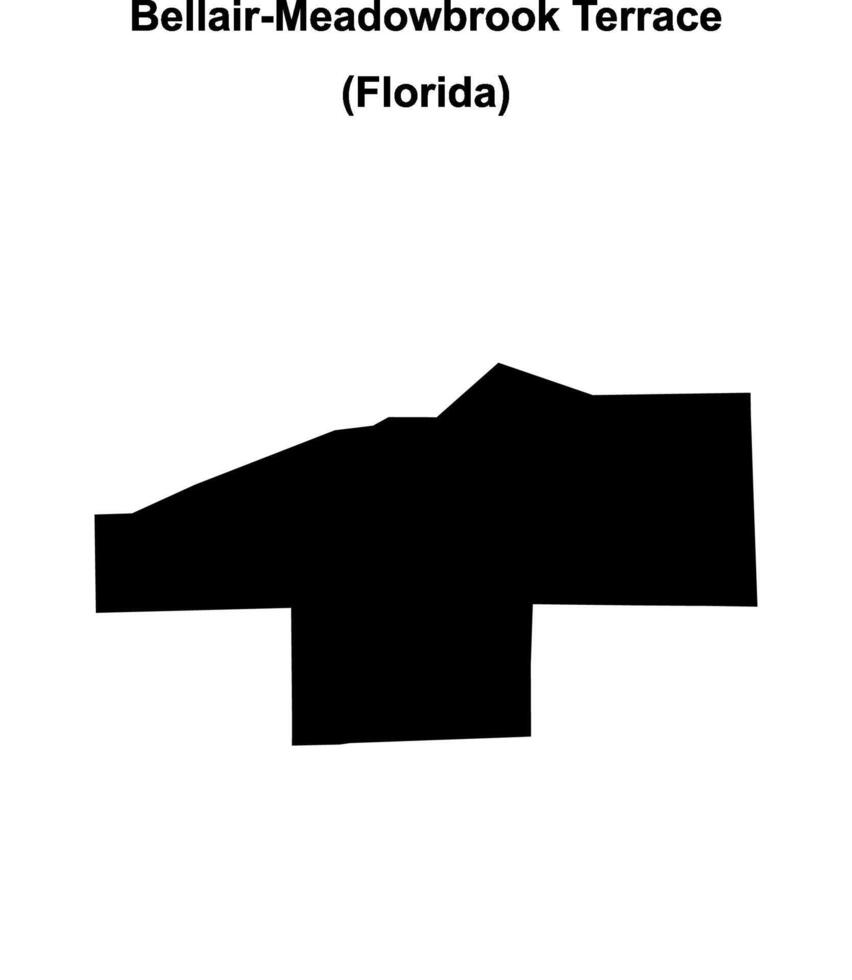Bellair-Meadowbrook Terrace, Florida blank outline map vector