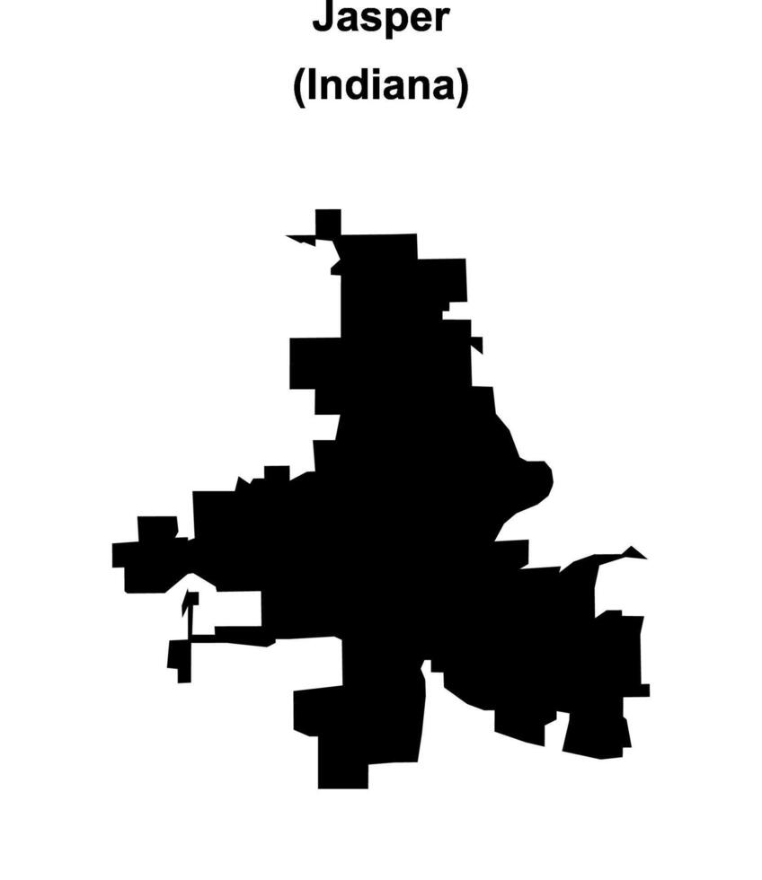 Jasper, Indiana blank outline map vector