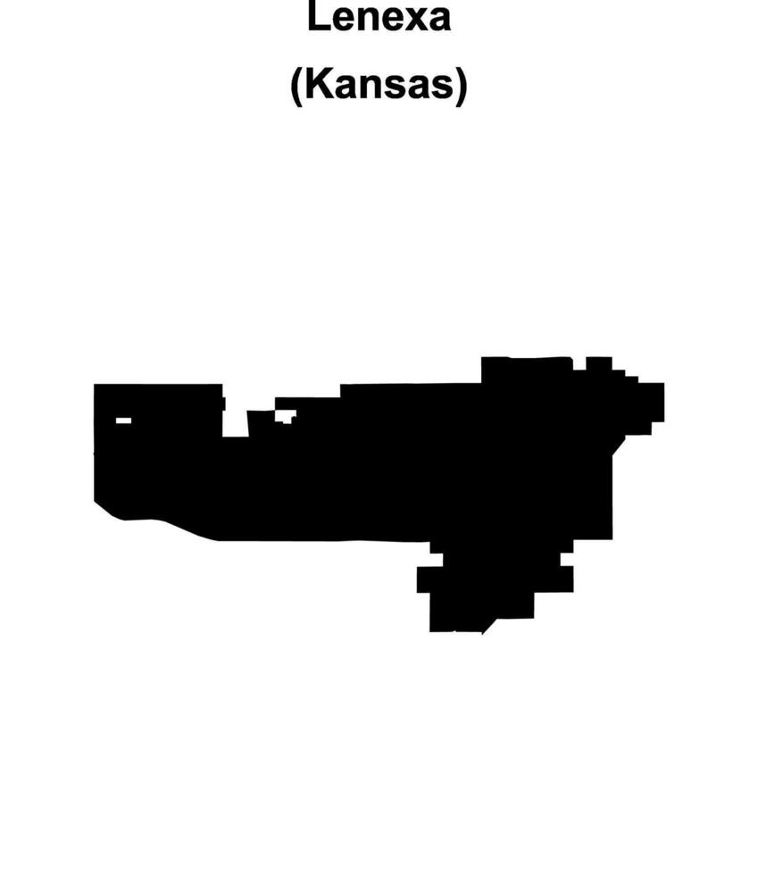 Lenexa, Kansas blank outline map vector