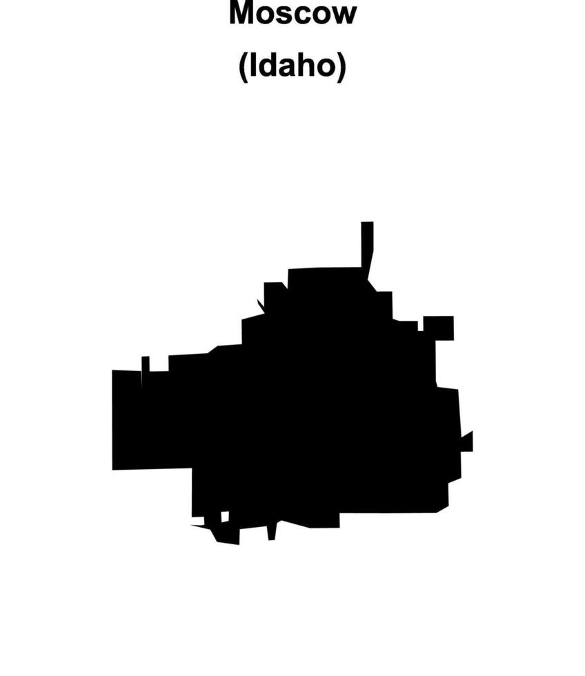 Moscow, Idaho blank outline map vector