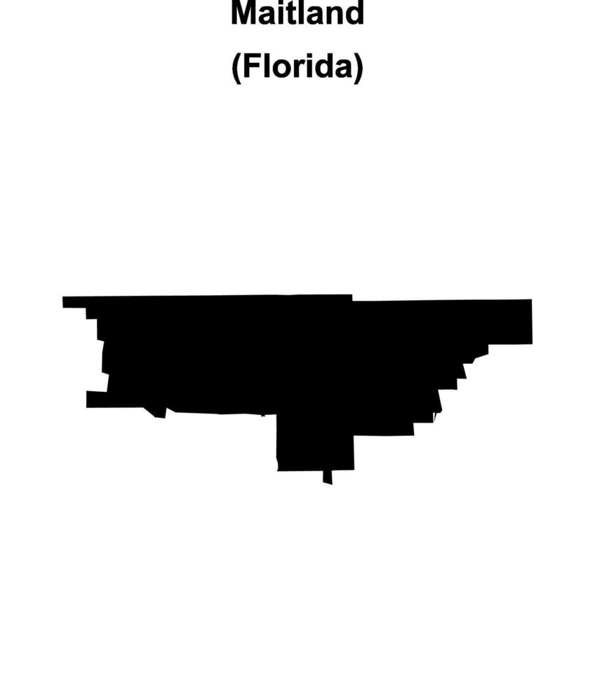 Maitland, Florida blank outline map vector