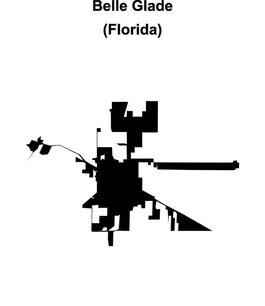 Belle Glade, Florida blank outline map vector
