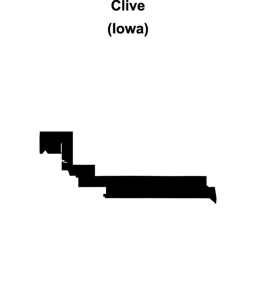 Clive, Iowa blank outline map vector