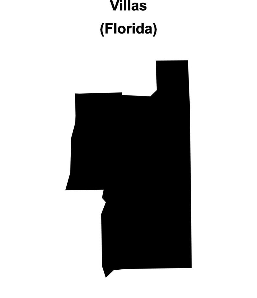 Villas, Florida blank outline map vector