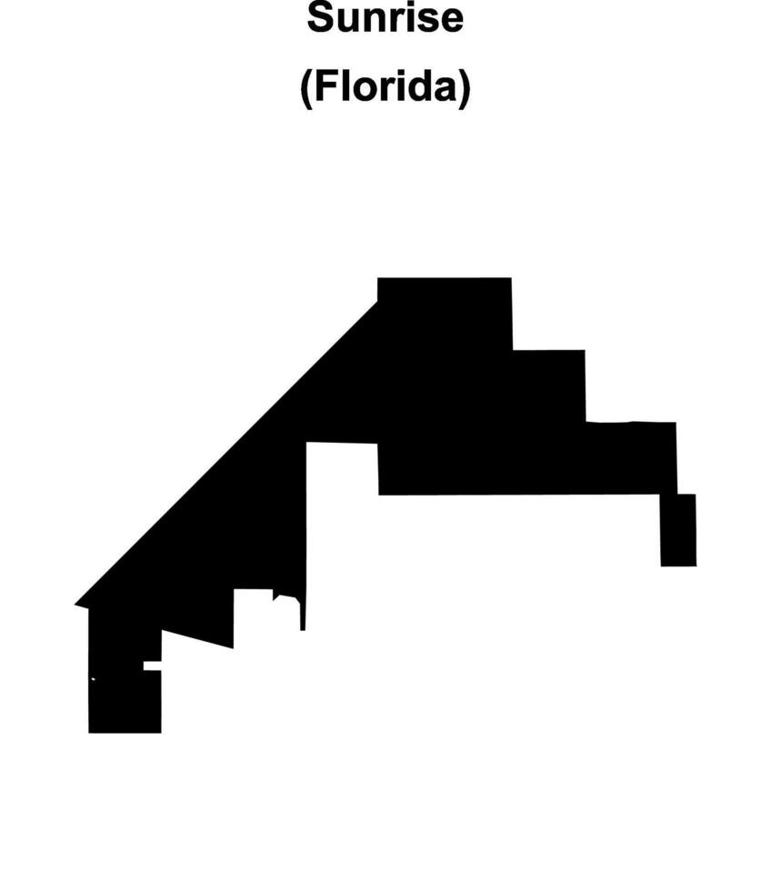 Sunrise, Florida blank outline map vector