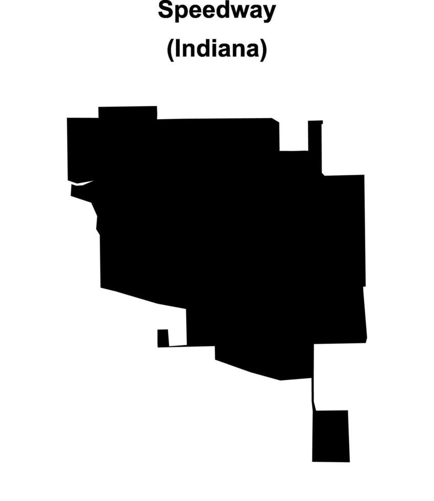 Speedway, Indiana blank outline map vector