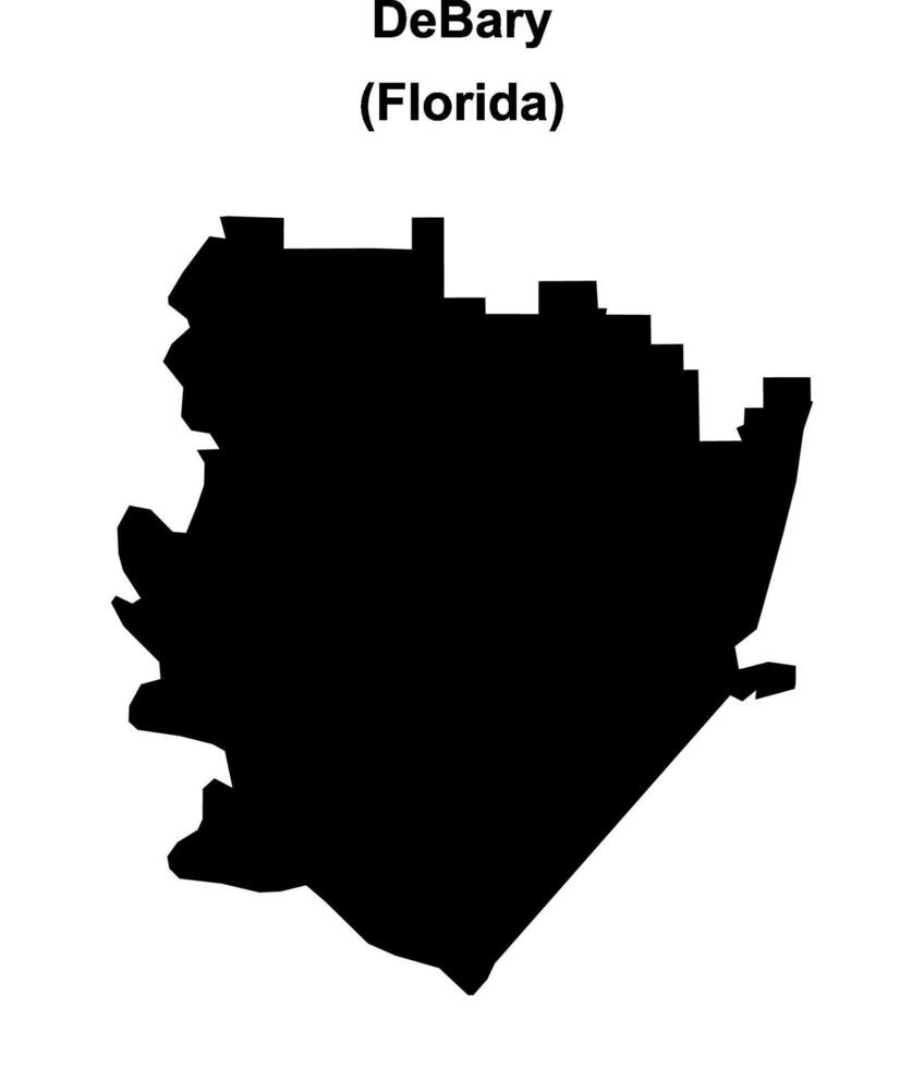DeBary, Florida blank outline map vector