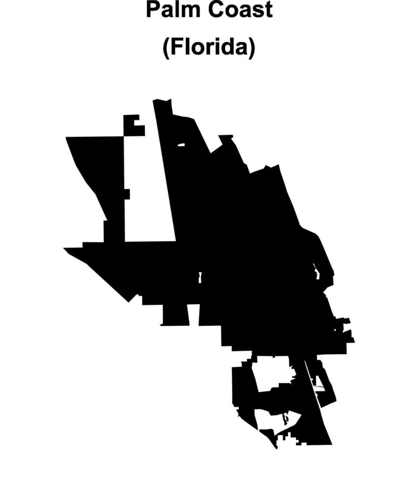 Palm Coast, Florida blank outline map vector