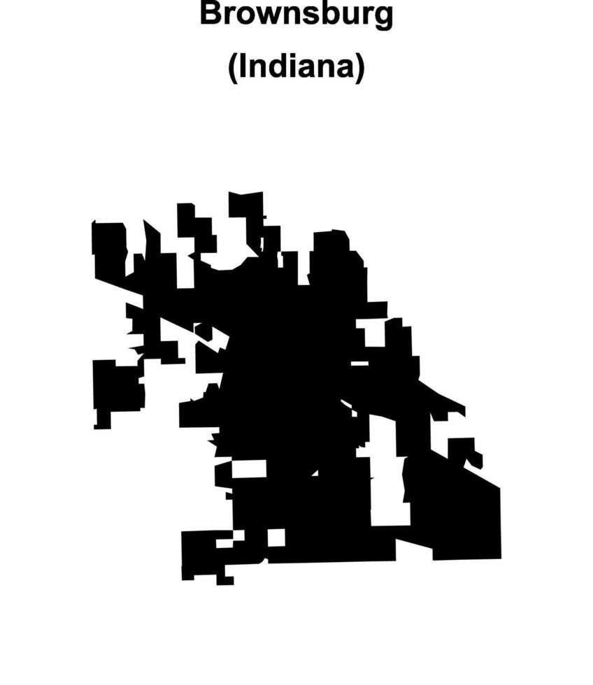 Brownsburg, Indiana blank outline map vector