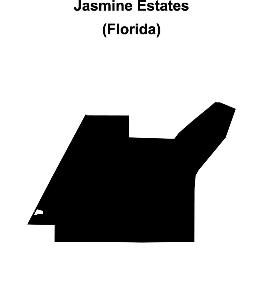 Jasmine Estates, Florida blank outline map vector