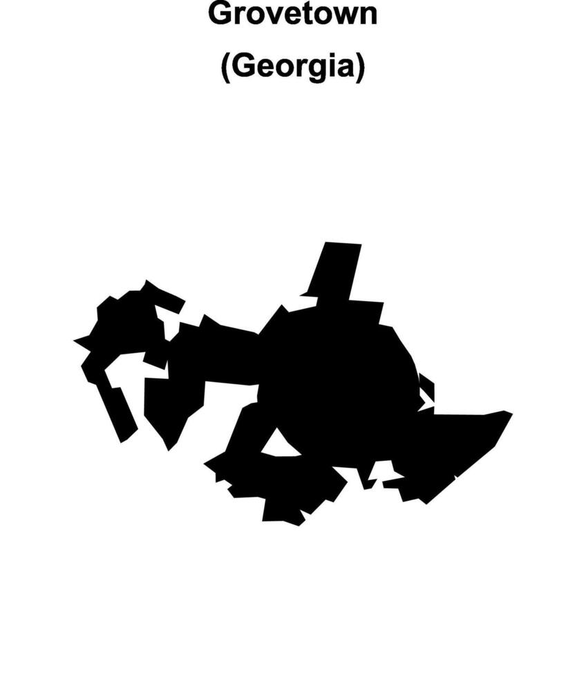 Grovetown, Georgia blank outline map vector
