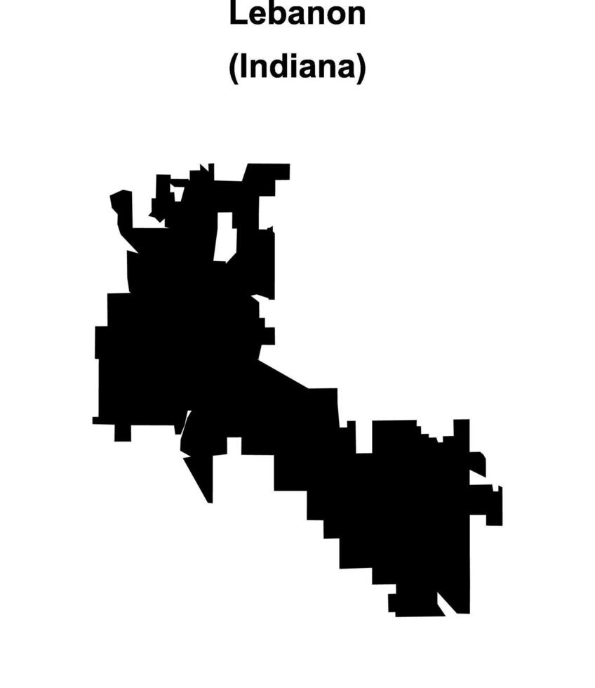 Lebanon, Indiana blank outline map vector