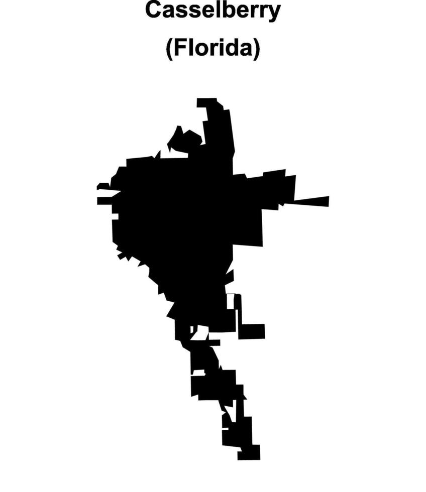Casselberry, Florida blank outline map vector