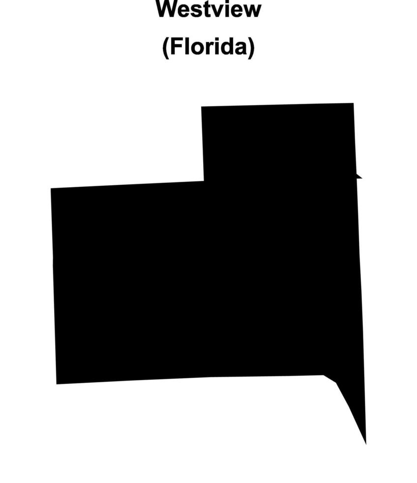Westview, Florida blank outline map vector
