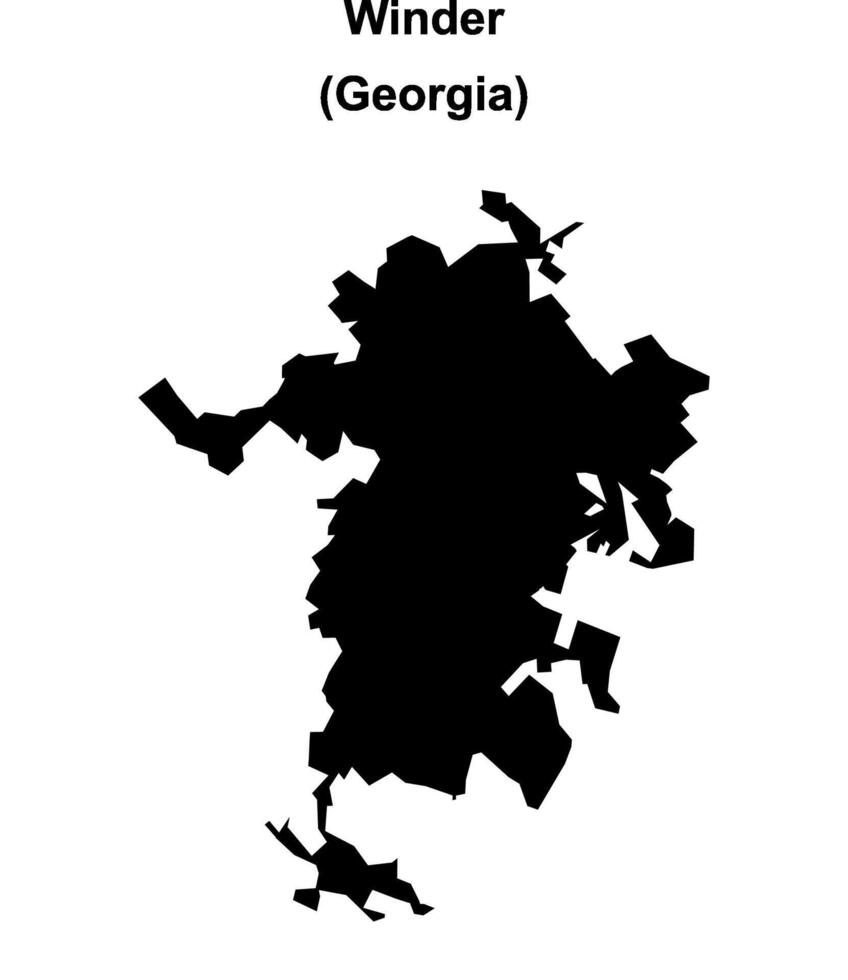 Winder, Georgia blank outline map vector