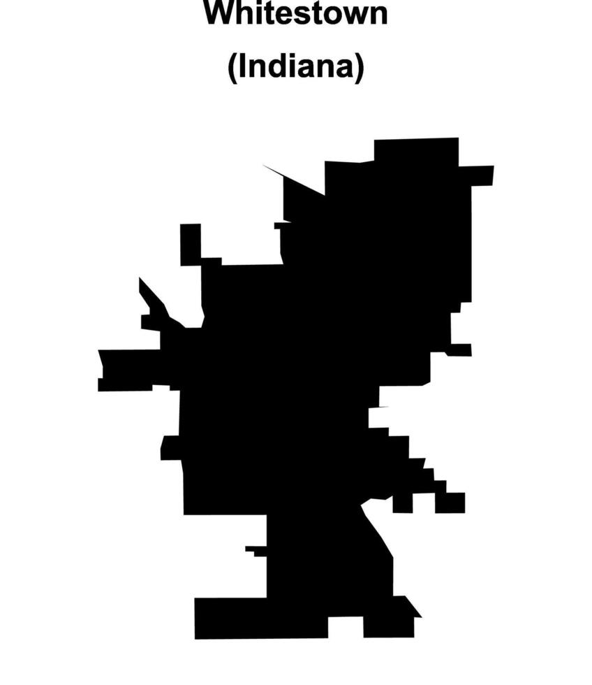Whitestown, Indiana blank outline map vector