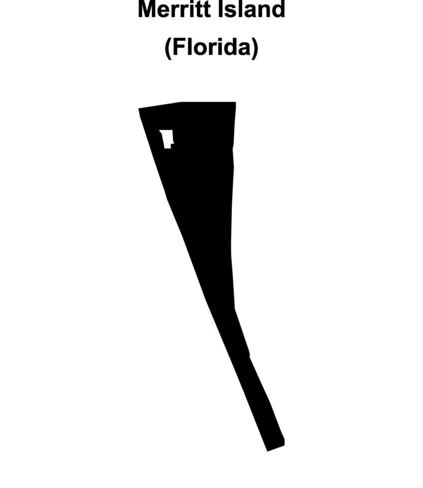 Merritt Island, Florida blank outline map vector