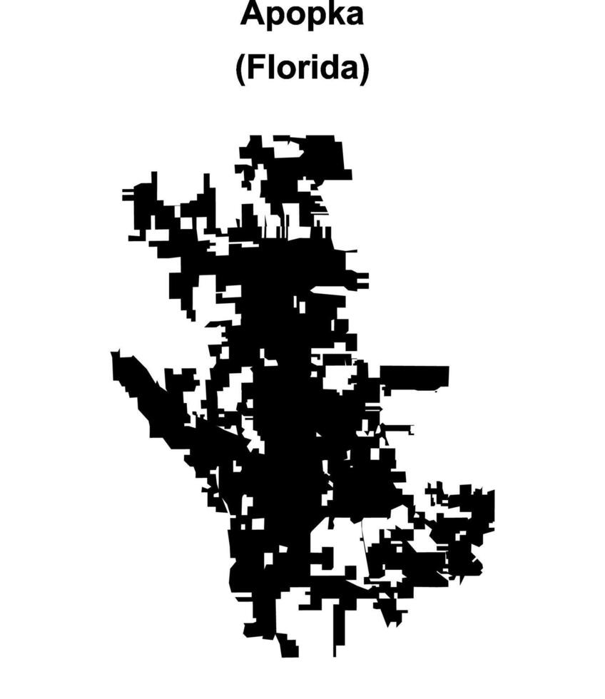 Apopka, Florida blank outline map vector