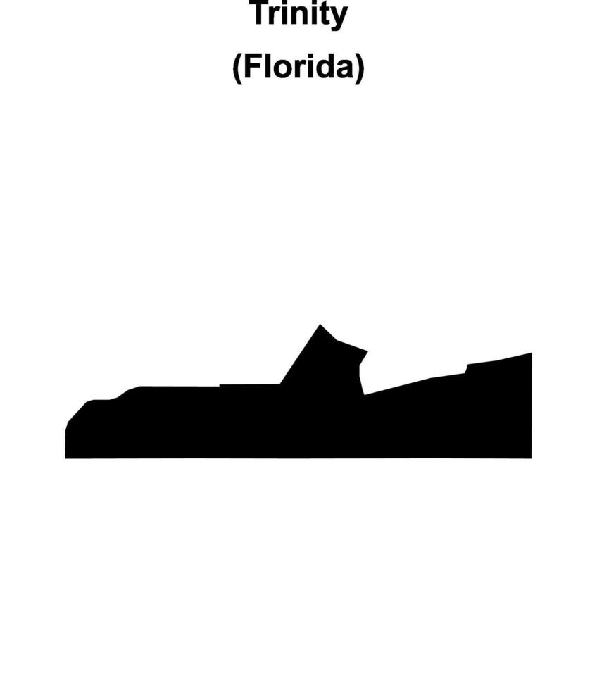 Trinity, Florida blank outline map vector